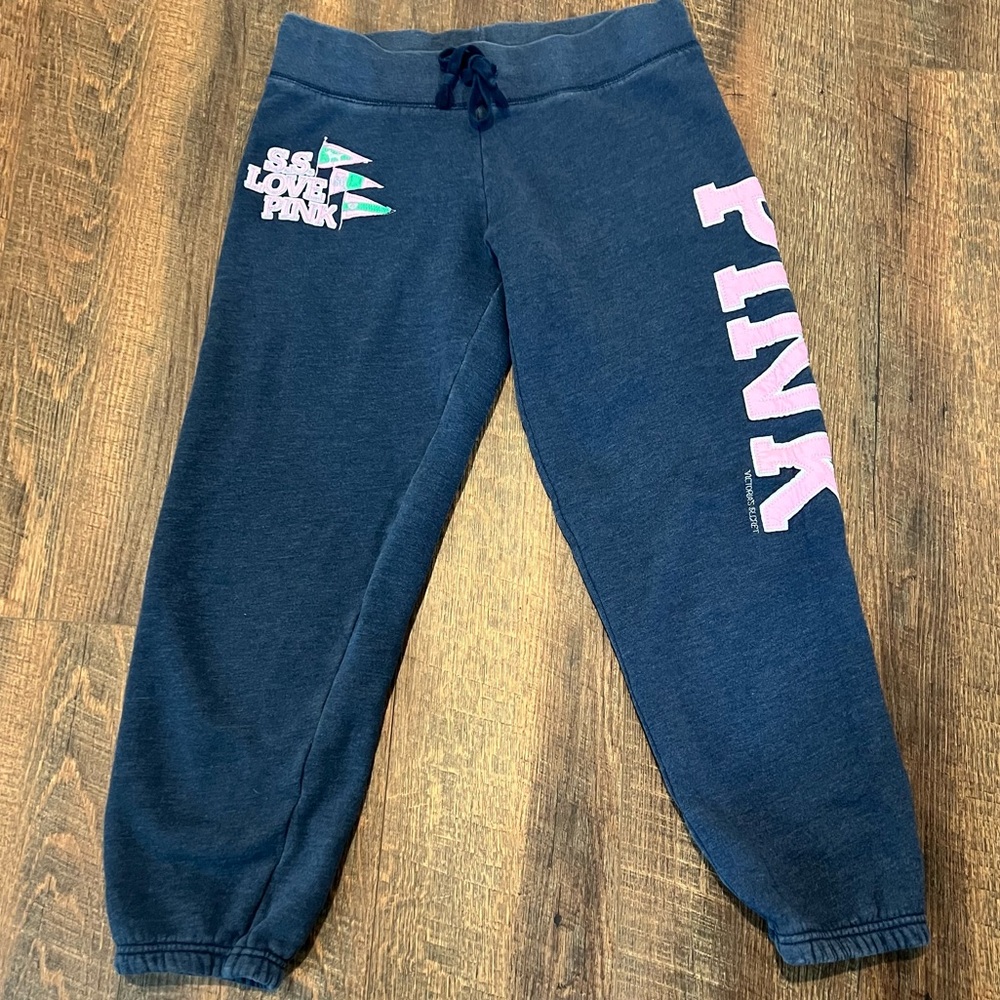 Victoria's Secret  Blue Joggers with Pink Accents